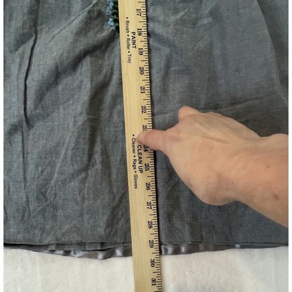 Mi Golondrina Flores Shift Mini Dress Size S Gray Blue Green Embroidery Mexico - Picture 12 of 12